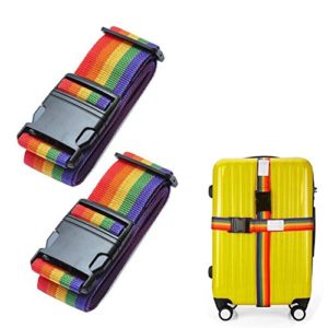 2x Luggage Strap, 2M 78" Adjustable Travel Suitcase Baggage