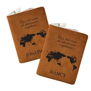 Couple passport holder Set of 2 - Personalized with your Names