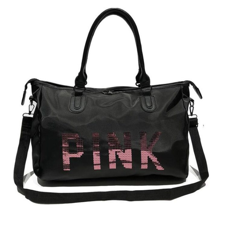 18 Ladies Black Travel Bag Pink Sequins Shoulder Bag Review ...