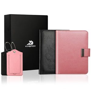 Vivefox RFID Leather Passport Holder Cover