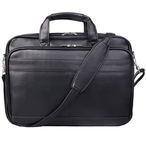 Jack&Chris Men's PU Leather Briefcase Messenger Bag Laptop Bag