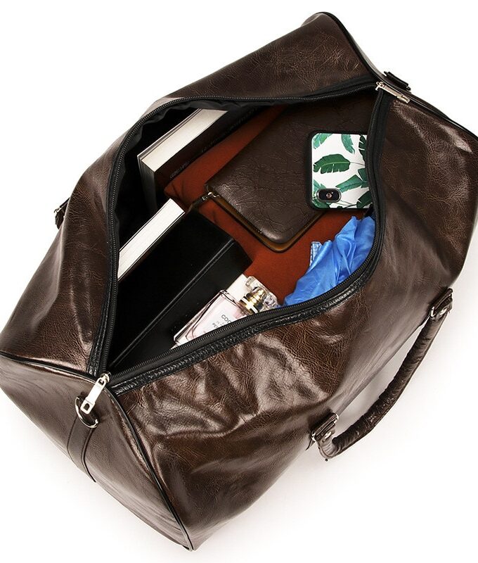 Leather Travel Bag Large Capacity Waterproof Luggage Bag