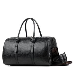 Gym Bag For Men Leather Travel Weekender Overnight Duffel Bag