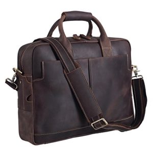 Polare Men's Sturdy Genuine Leather 16'' Laptop Bag