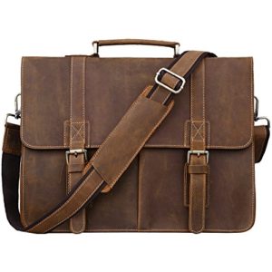 Jack&Chris Men Leather Laptop Bag Briefcase Messenger Bag