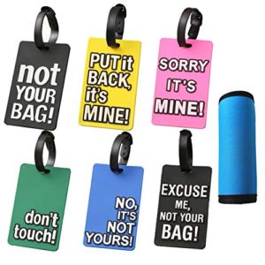 Vibrant Silicone Luggage Tags - 6-Pack Fluorescent