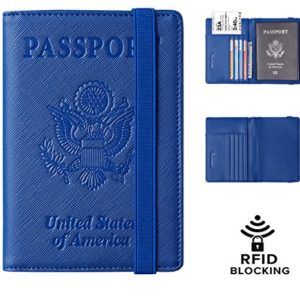 Travelambo RFID Blocking Leather Passport Holder Cover Case
