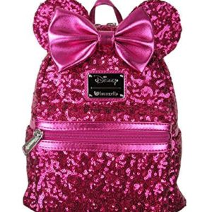 Loungefly Disney Minnie Mouse PInk Sequin Mini Backpack