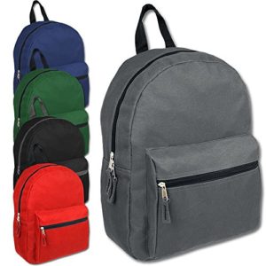 15 Inch Solid Backpacks For Kids With Padded Straps