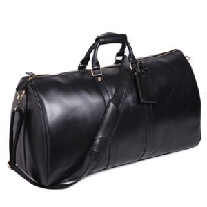 Leathario Mens Genuine Leather Overnight Travel