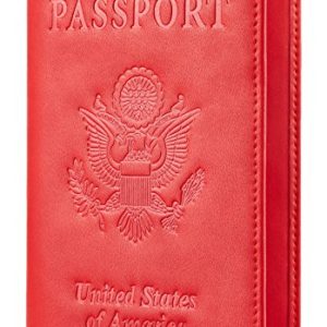 Travelambo RFID Blocking Genuine Leather Passport Holder Wallet Cover