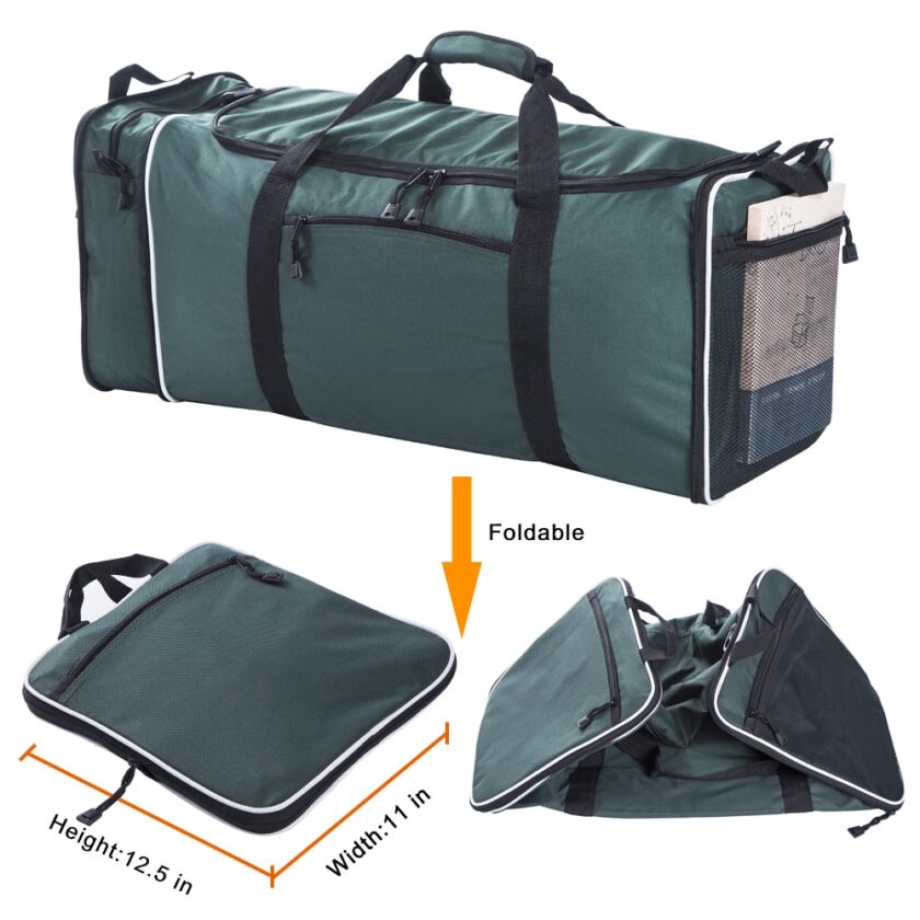 FLYONE Large Travel Duffel Bag 11x12.5x25 inch FLYONE Large Travel Duffel Bags 11x12.5x25 inch with 57L Capacity Polyester Travel Duffle Bag Foldable Bag Single Shoulder Strap