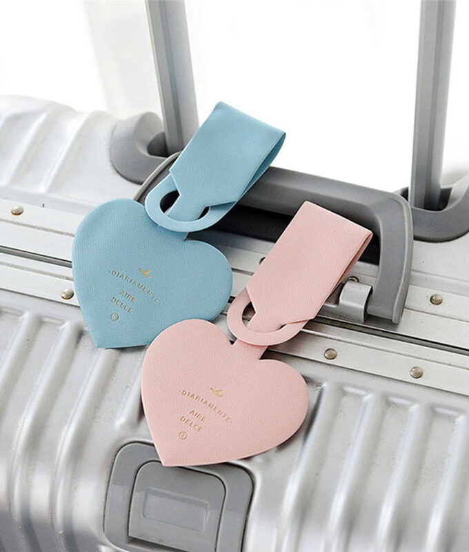 1Pcs Creative Love Heart Shapes Leather ID Address