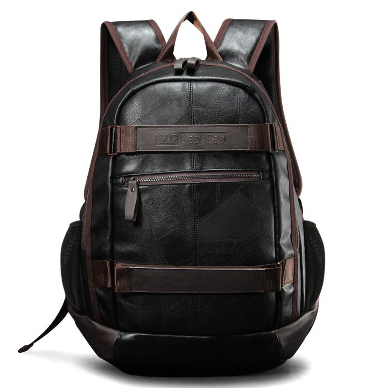 New Men's Backpack Men PU Leather Backpack For Teenagers Review ...