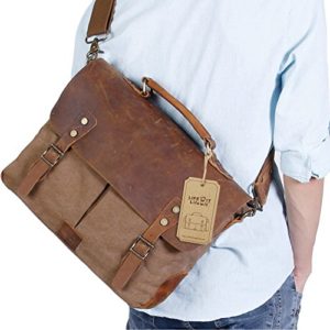 Lifewit Men's Briefcase Vintage Leather Laptop Bag