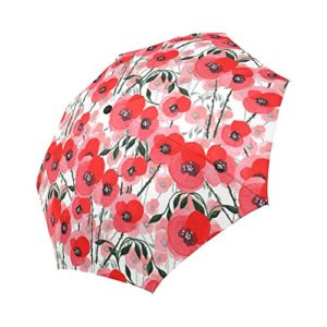 InterestPrint Poppies Blossom Windproof Automatic Open