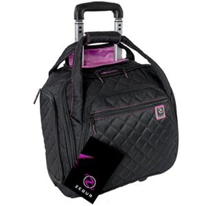 ZEGUR Quilted Rolling Underseat Carry-On Luggage