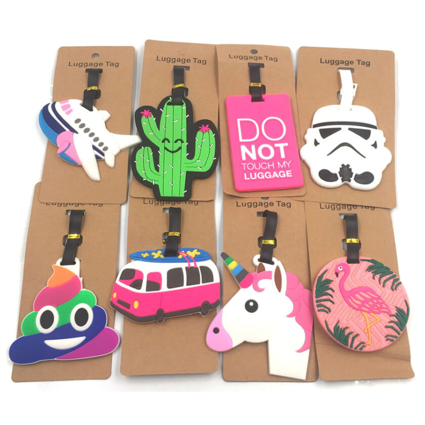 Travel Accessories Star Wars Luggage Tags Kawaii Stitch Doraemon Suitcase Luggage Tag Cartoon ID Address Holder Baggage Label Silica Ge Identifier Travel Accessories