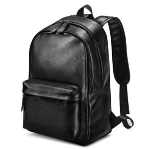 PU Leather Backpack for Men, Zicac 15.6 inch Waterproof
