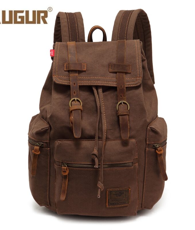 AUGUR New fashion men's backpack vintage canvas backpack