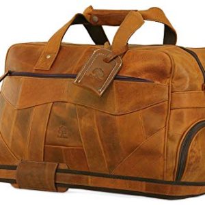 Leather Duffel Bag For Men | Airplane Travel Carry On Duffle Bag