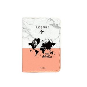 Marble World Map Your Adventure Leather Passport Holder