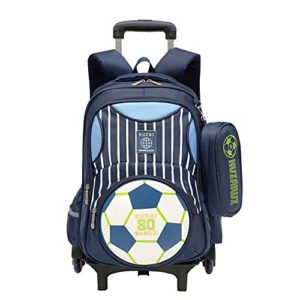 VIDOSCLA Cartoon Printed Football Trolley Backpack