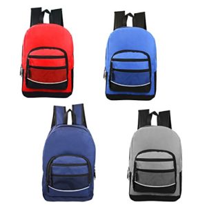 17" Wholesale Kids Sport Backpacks in 4 Assorted Colors