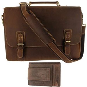Viosi Mens RFID Leather Messenger Bag