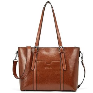BOSTANTEN Women Leather Laptop Shoulder Handbag