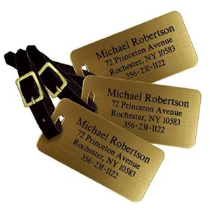 Personalized Luggage Tags, Sublimated Brass Luggage Tags