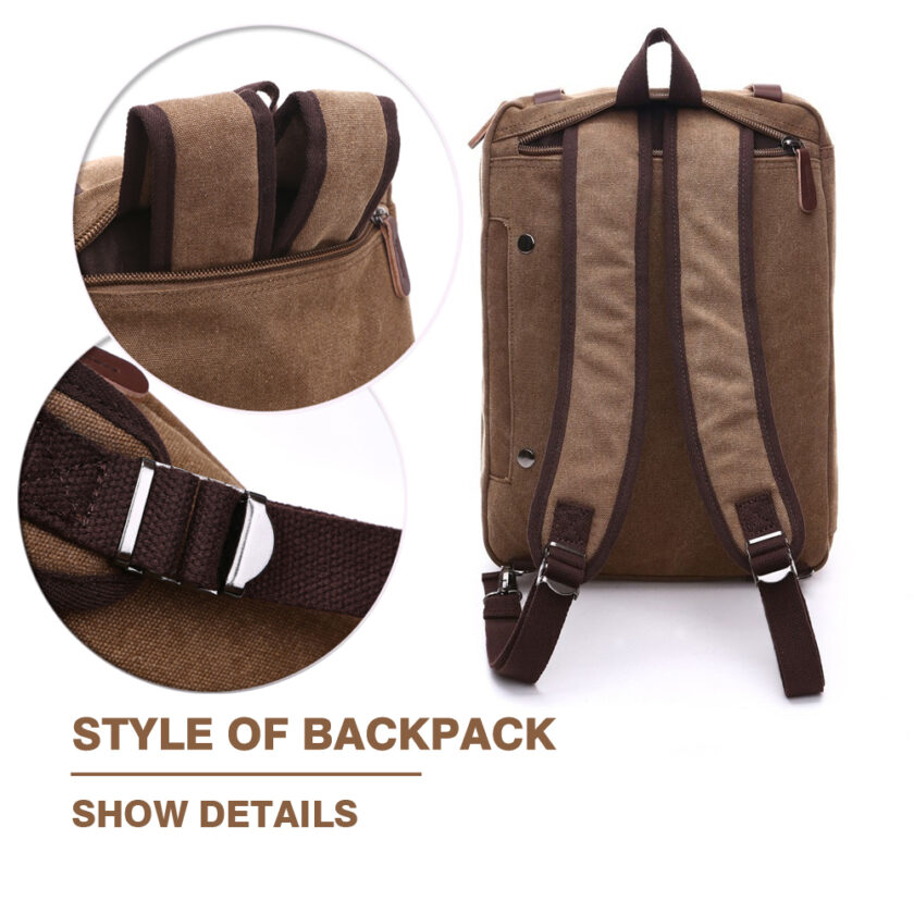 MARKROYAL Canvas Leather Men Travel Bags Specifications: . Z.L.D Canvas Leather Men Travel Bags . Weight: 1.15kg . Material: Fabric: canvas . Open bag method: Zipper hasp 1X Z.L.D Canvas Leather Men Travel Bags
