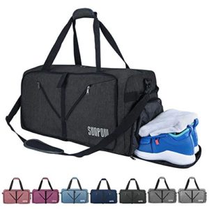 65L Travel Duffel Bag, Gym Bag With Shoes Compartment
