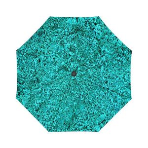 Folding Umbrella Turquoise Powder Pattern Travel Umbrella