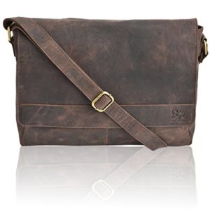 Leather Laptop Messenger Bag for Men