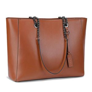 S-ZONE Women Leather Work Tote Bag Shoulder Bag