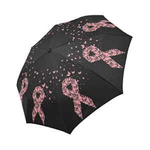 InterestPrint Breast Cancer Symbol Flying Butterflies Windproof