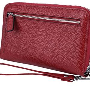 YALUXE Women's RFID Blocking Leather Large Zipper Wallet