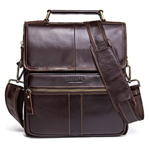 Contacts Genuine Leather Men Messenger Crossbody