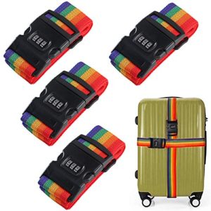 Luggage Straps 4 Pack Suitcase Lock Belt Strap Heavy Duty