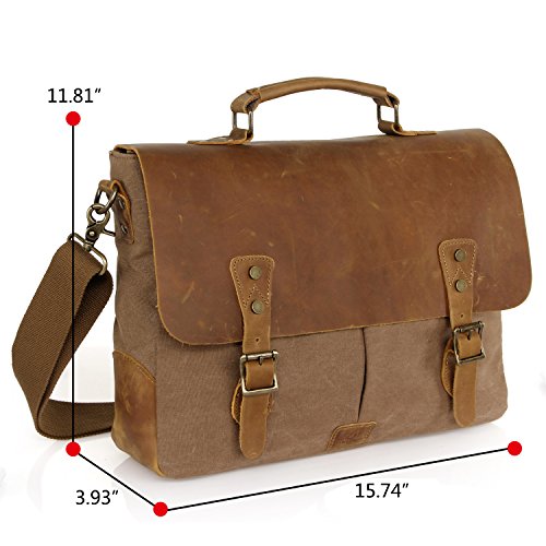 Lifewit Men's Briefcase Vintage Leather Laptop Bag Review ...