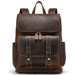 BOSTANTEN Leather Backpack 15.6 inch Laptop Backpack