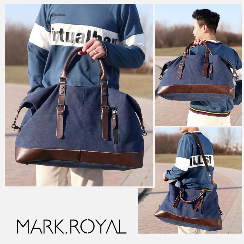 MARKROYAL Canvas Leather Men Travel Bags - Image 3