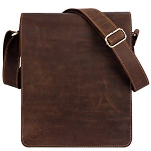 Kattee Vintage Cow Leather Flapover Messenger Bag