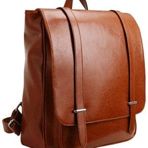 Iswee Unisex Leather Backpack Casual Daypack