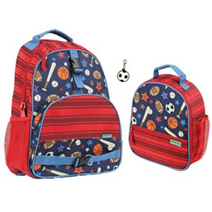 Stephen Joseph Kids Sports Backpack and Lunch Box with Charm