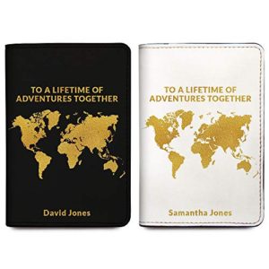 His & Her Personalized Passport Holder Cover