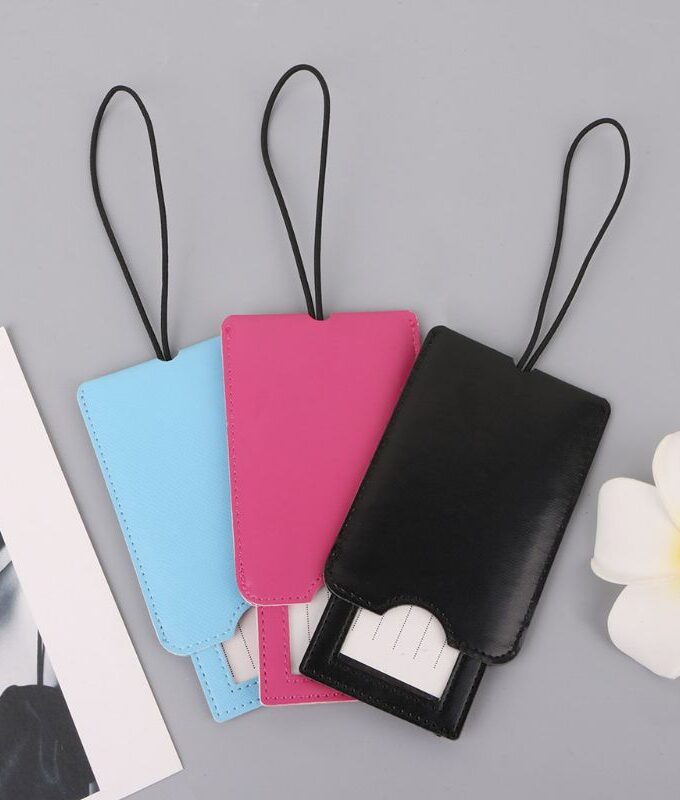 Creative Leather Luggage Tags Labels Strap Name