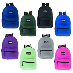 17" Wholesale Kids Classic Backpack in 8 Solid Colors