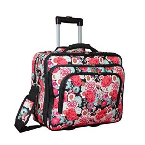 World Traveler Rolling 17-inch Laptop Case - Flowers